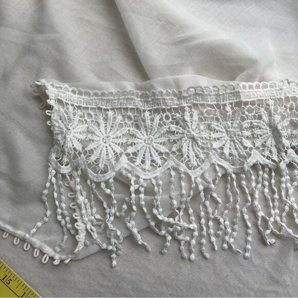 Hinge White Cotton and Lace Kimono, One Size - Picture 4 of 5